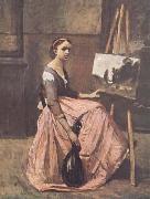 Jean Baptiste Camille  Corot L'atelier (mk11) Spain oil painting artist